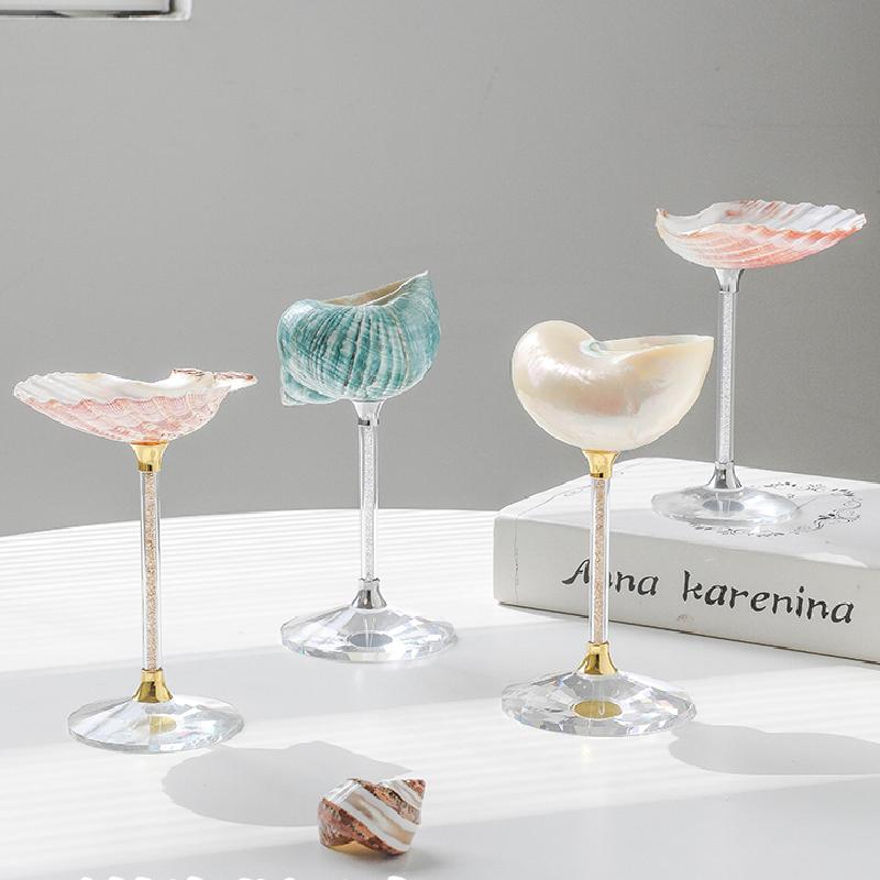 Natural Conch Shell Goblet Creative Champagne Red Wine Glass Gift Ornaments Luxury Home Decoration Goblet Red Wine Cocktail Mug
