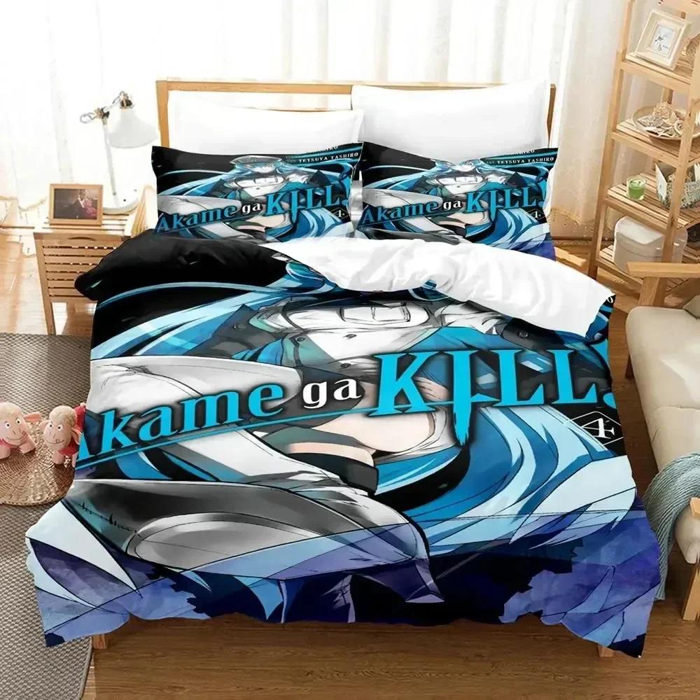Anime Akame ga Kill Esdeath Bedding Set Duvet Cover Sheet Printed Bed Set Pillowcase Bed Full Queen King Size Comforter Bedroom