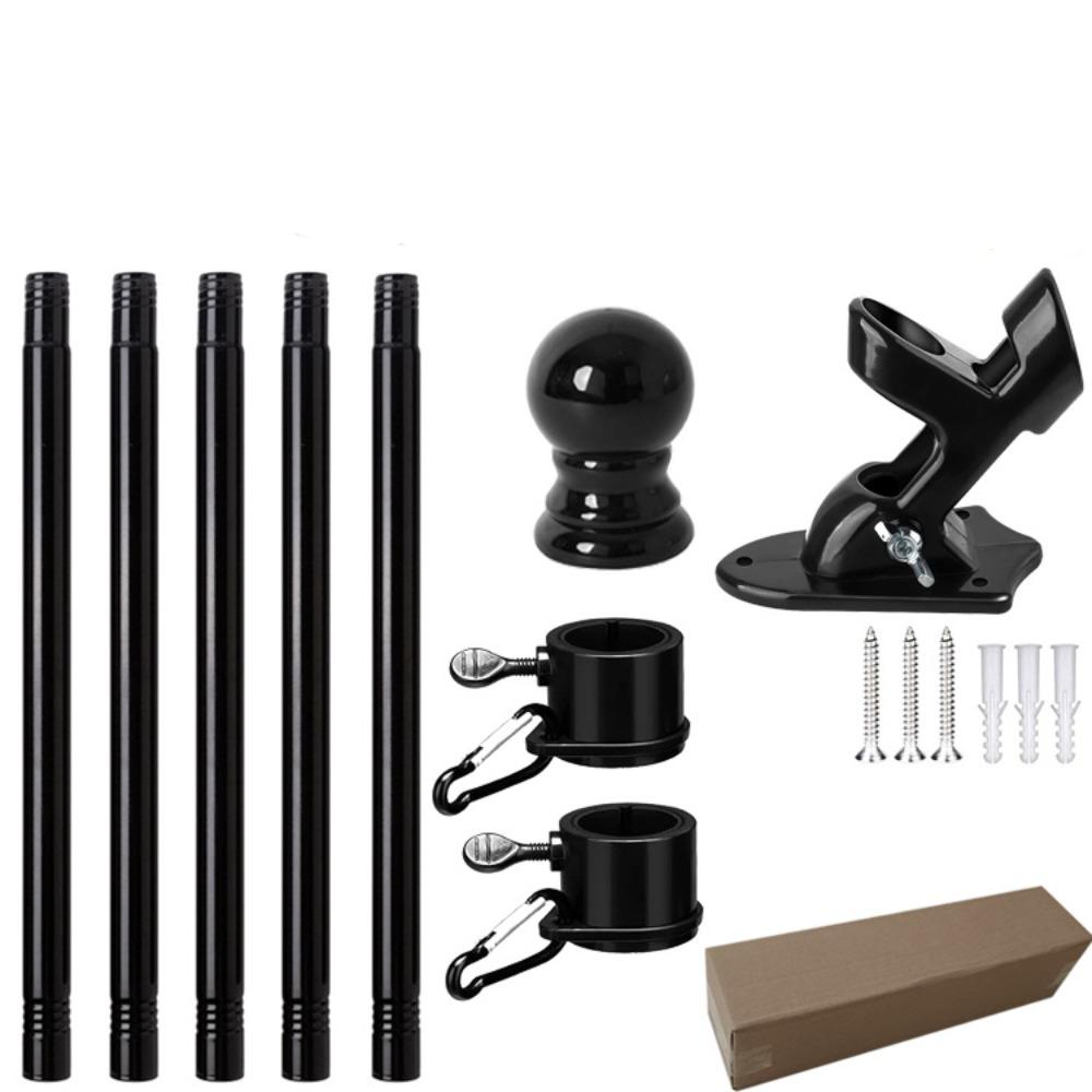 6Ft Flag Pole Kit Stainless Steel Heavy Duty Rotating Flag Collapsible 360 Degree Rotating Stand Flagpole Yard Banner Holder
