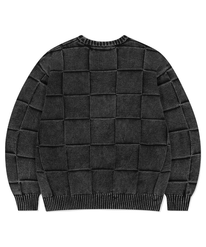 MAHAGRID Pigment Checkerboard Knit Sweater Black(Mg2Efmk600A)