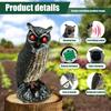 Solar Owl Scare Bird Control Devices Garden Owl To Keep Birds Away Waterproof Sunscreen Owl With Scary Sound and Eyes Emit Light