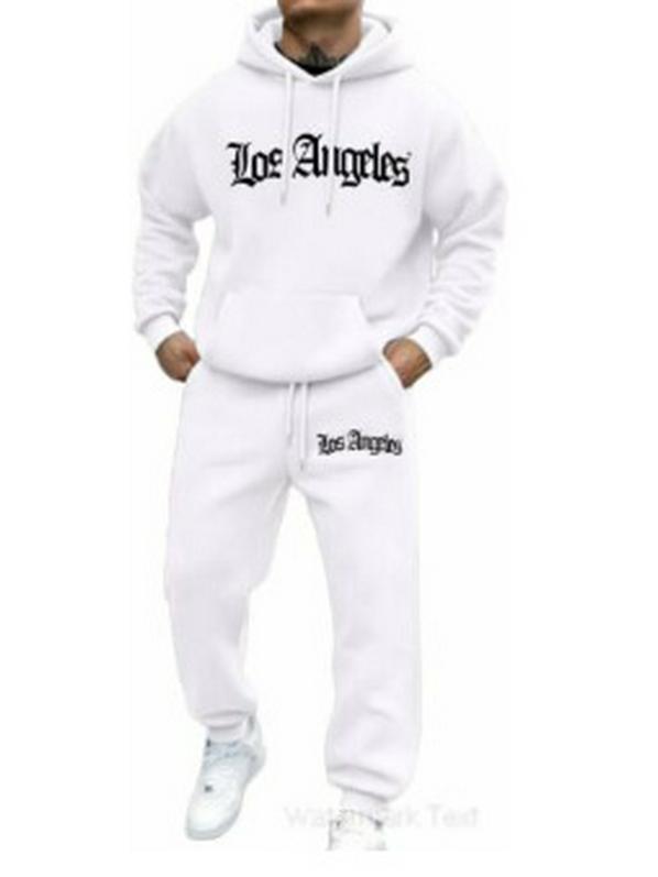 Trendy Hooded Letter Print Sweatshirt Set for Autumn/Winter