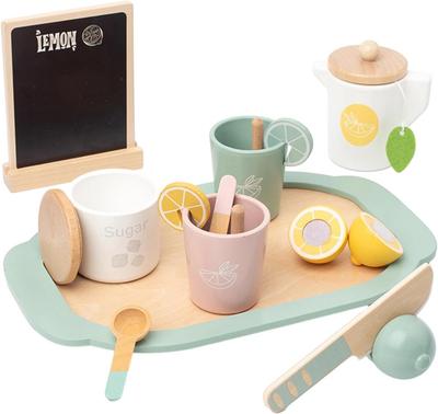 Shinse Afternoon Tea Pretend Play Pretend Play Set Wooden Toy Set 48 PCS Popular Pretend Play Kitchen Set Girls Boys Gift 48 PCS