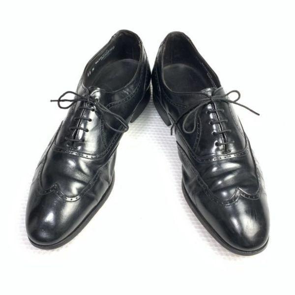 USED/80s 90s Vintage USA Made Bostonian Size 11M 28.5 29.5cm Full Brogue Wingtip Black