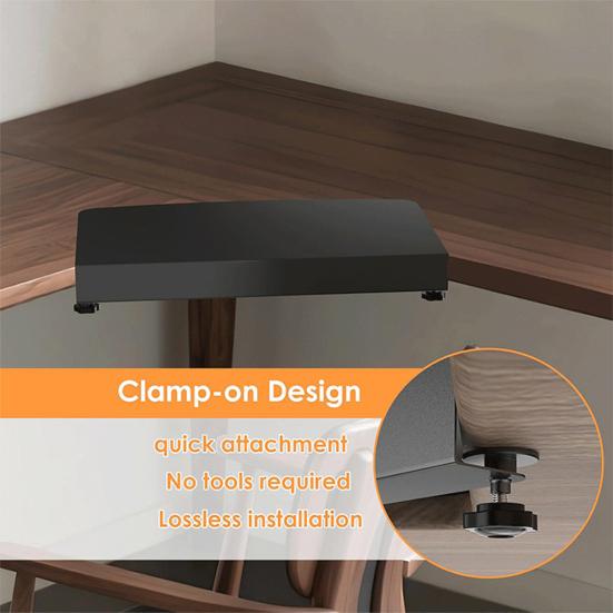 Clamp-on Corner Desk Simple Installation L-Shaped Connector Sleeve Plate Universal Desk Platform Extender Attachment