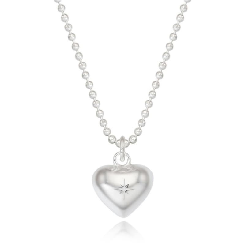 

ENGBROX sparkle heart necklace silver
