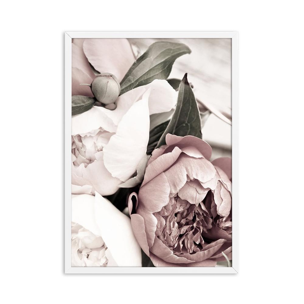 

Постер и печать в скандинавском стиле с изображением розового пиона, декор комнаты, картина на холсте, настенное искусство, картина для гостиной без рамки 21x30cm No Framed