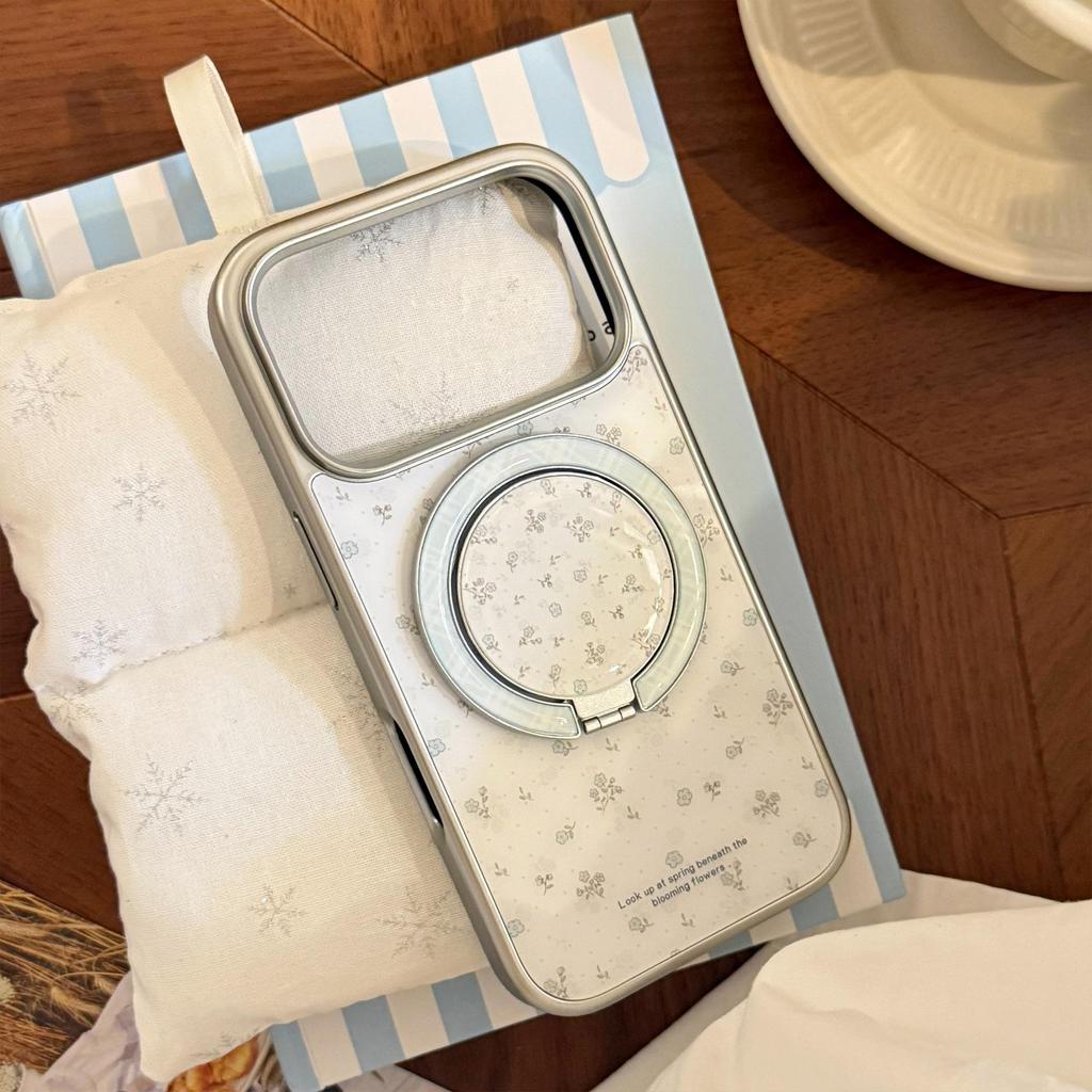 Fresh and delicate blue floral phone case for iPhone 16, iPhone 17, and iPhone 17 Pro Max