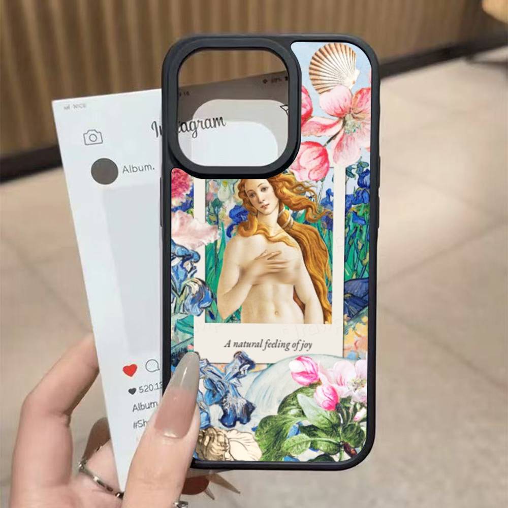 

ART aesthetic collage Venus Black Hard Plastic Phone Case For Iphone 17 Air 16 15 14 13 12 11 Pro Max PC TPU iPhone 12 mini