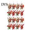 Handmade Style Xmas Tree Pendants 8/16/24/32Pcs 2D Flat Christmas Wooden Ornaments, Santa Claus Riding Bicycle Hanging Accessories Decor, Pendant for