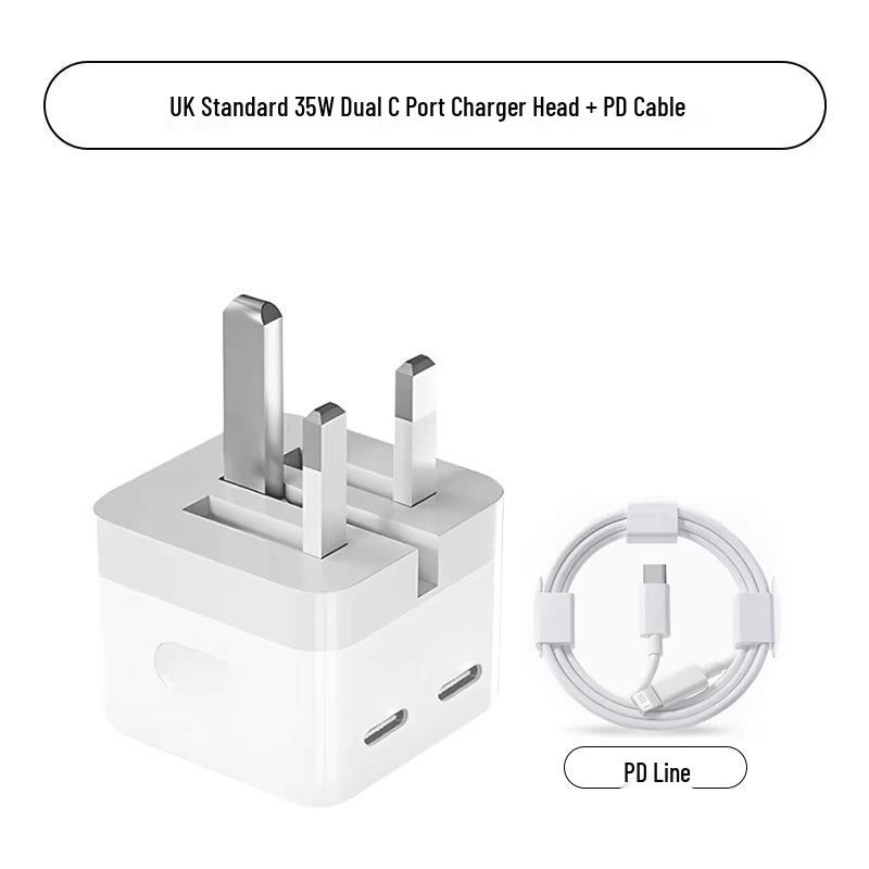 UK Standard Fast Charger for Apple - PD 20W Mobile & 35W Charging Head