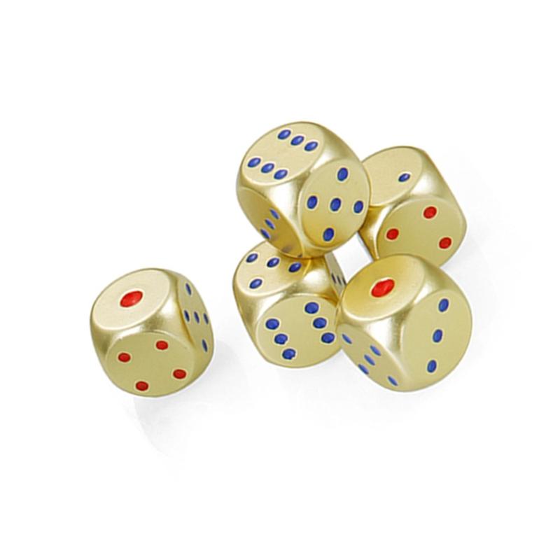 Round Corner Boutiques Game Dices Colorful Aluminum Alloys Metal Dices Easyly Grip Panel Functions