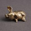 Brass Retro Twelve Zodiac Pig Living Room Decoration Simulation Mini Ornament Solid Wild Boar Personalized Car Keychain Pendant