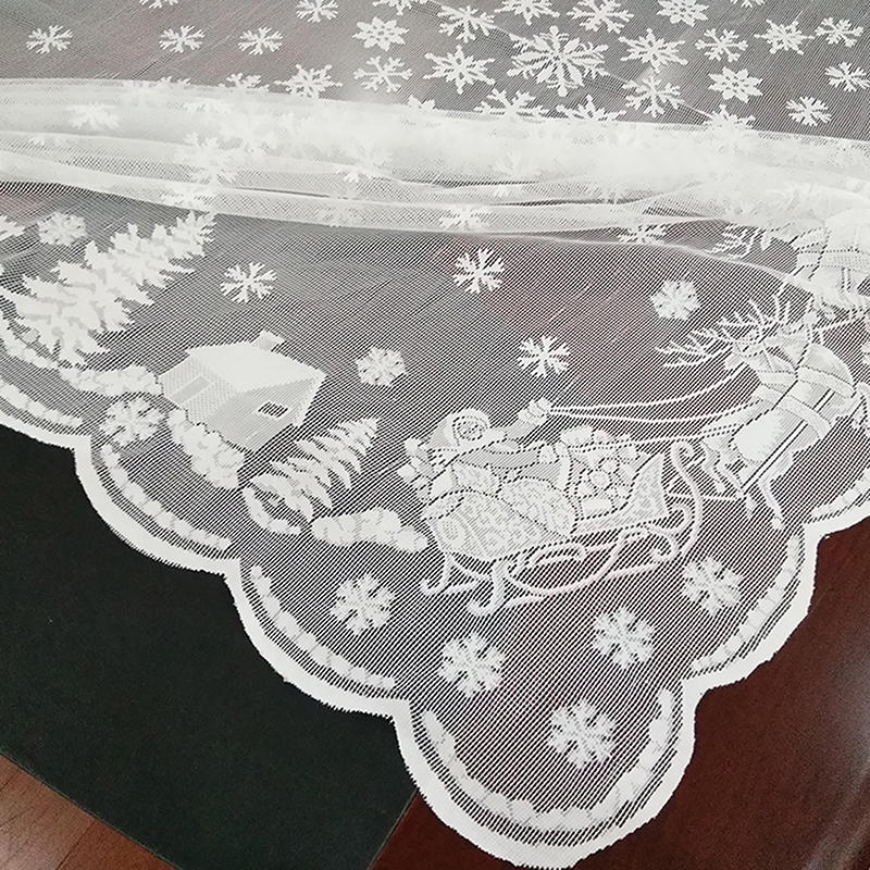 Christmas Snoaman Santa Elk Tablecloth Xmas Party House Lace Table Runner Holiday Decor