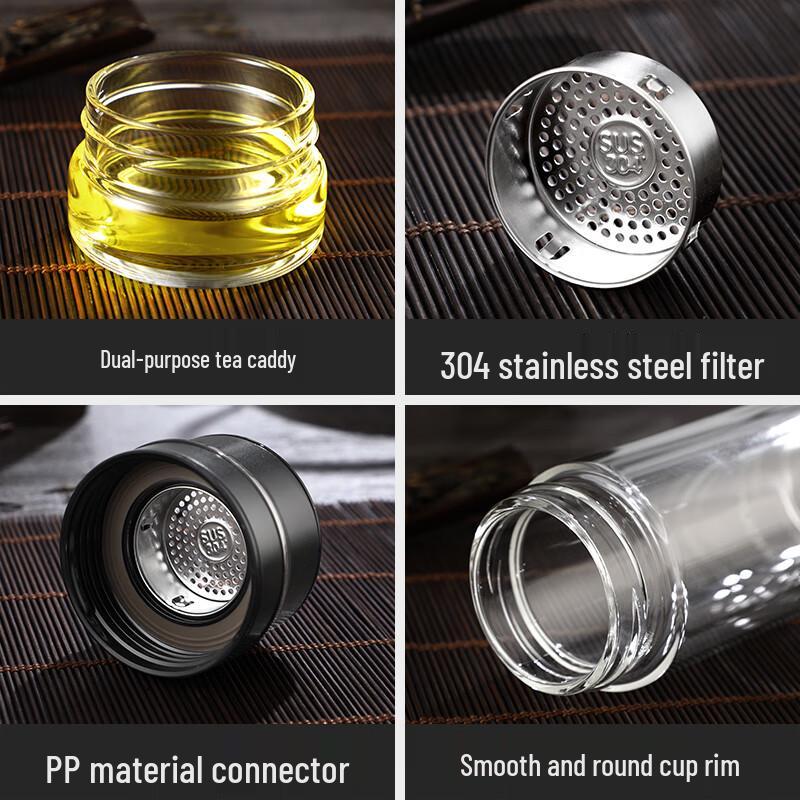 FUGUANG Myngduo Tea Master Double-Wall Glass Tea Infuser Bottle