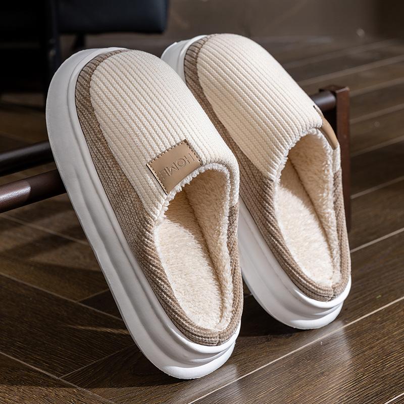 Cotton slippers autumn and winter indoor home non-slip thick bottom piled warm couple fluffy slippers