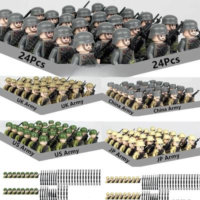 WW2 Militärfiguren Bausteine Armee Soldaten Zusammenbauen Steine DIY Lernspielzeug für Jungen Weihnachtsgeschenke