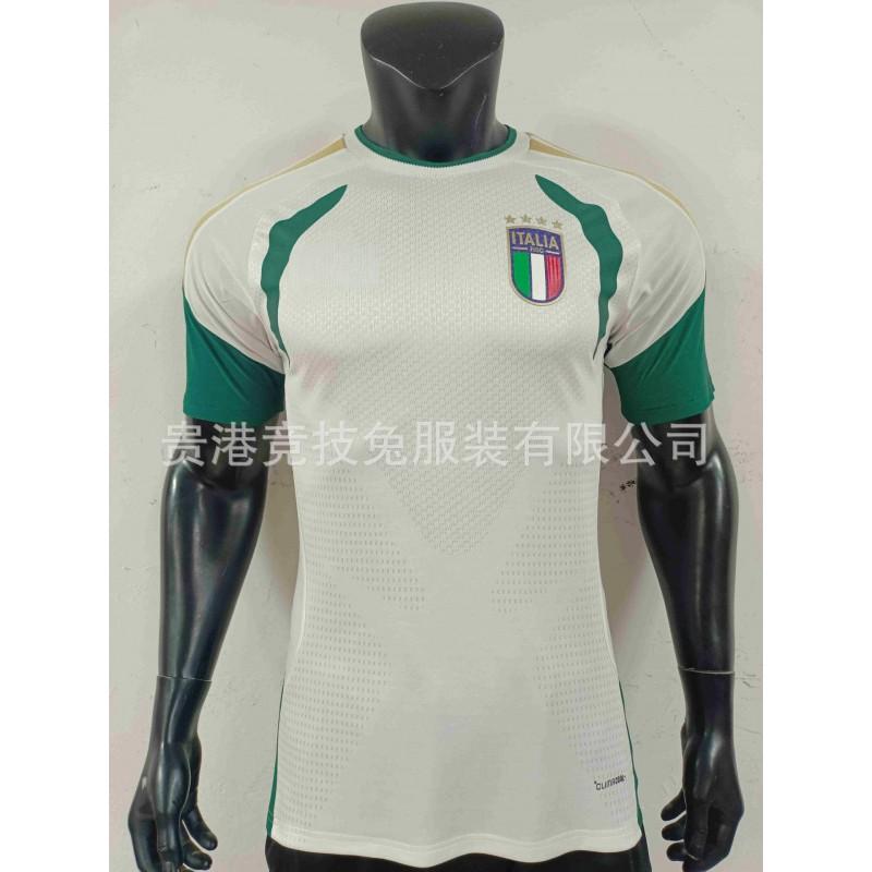 2425 Italy Home Thai Jersey Blue Background Olive Pattern Chiesa Short-sleeved Ice-sensitive Quick-drying