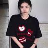 Black Cotton Round Neck Short-sleeved T-shirt Women's Summer New Temperament Chic Loose Casual Half-sleeved Bottoming Top Trendy