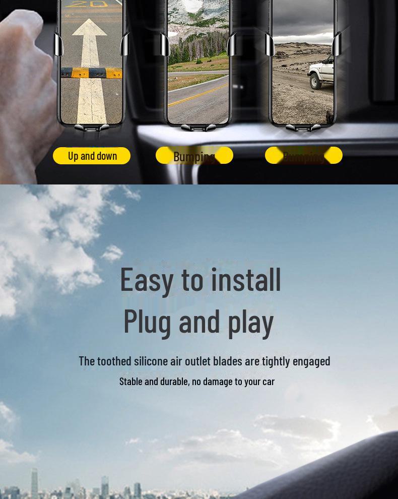 PISEN Car Phone Holder: Gravity-Based Mini Air Vent Mount
