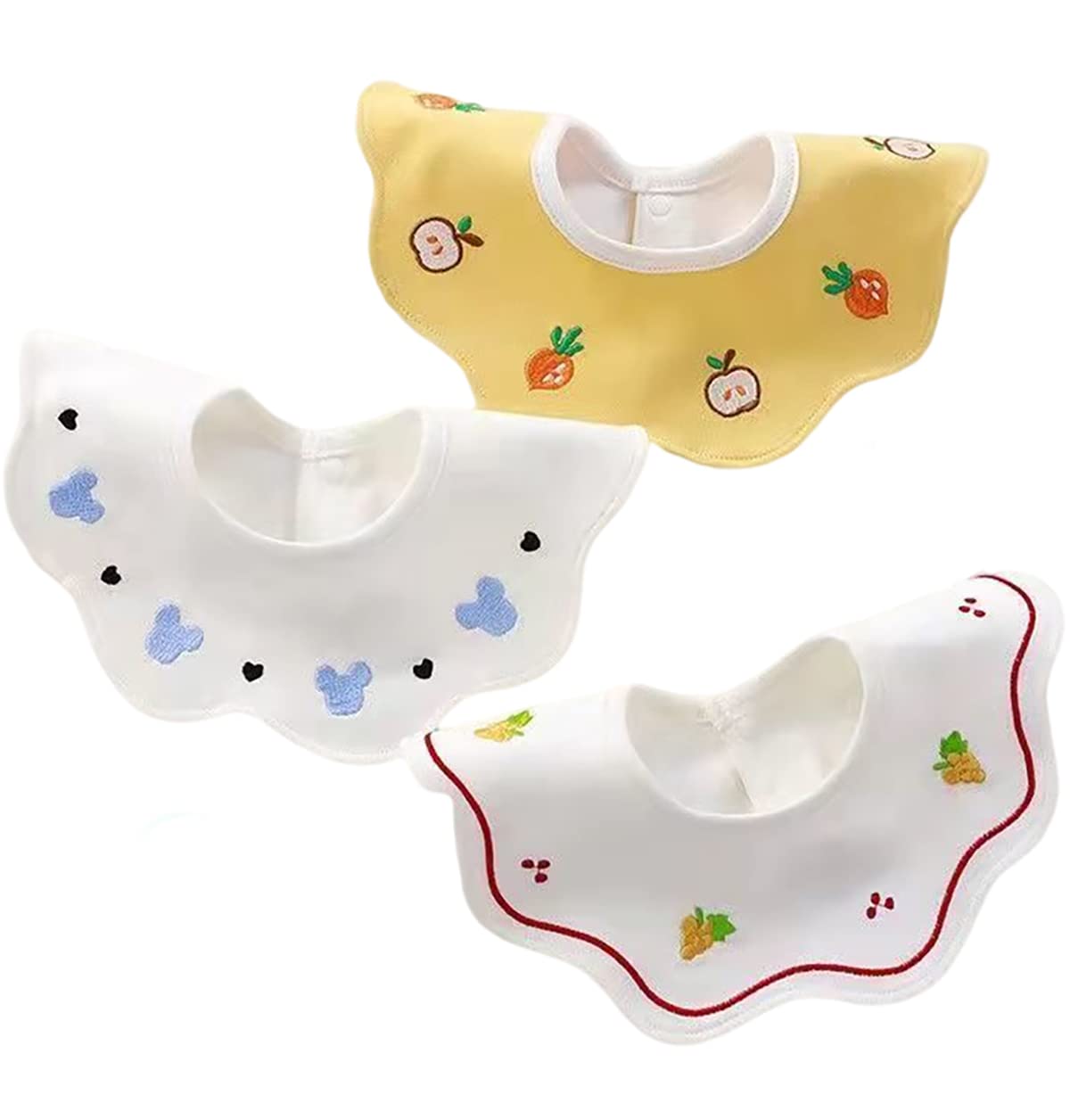 

BXRJIE Baby Boy Baby Shower Mealtime Apron Bibs, 3-Piece Set, 100% Cotton, Gift, 360-Degree Rotating, Bib, (B 3-Piece Set)