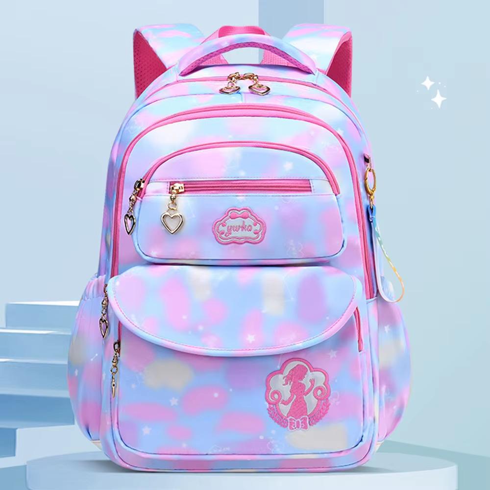 

Трендовый водонепроницаемый рюкзак с градиентом розового цвета - Новая коллекция, большая вместимость, милый школьный рюкзак для девочек-подростков для путешествий-LZT