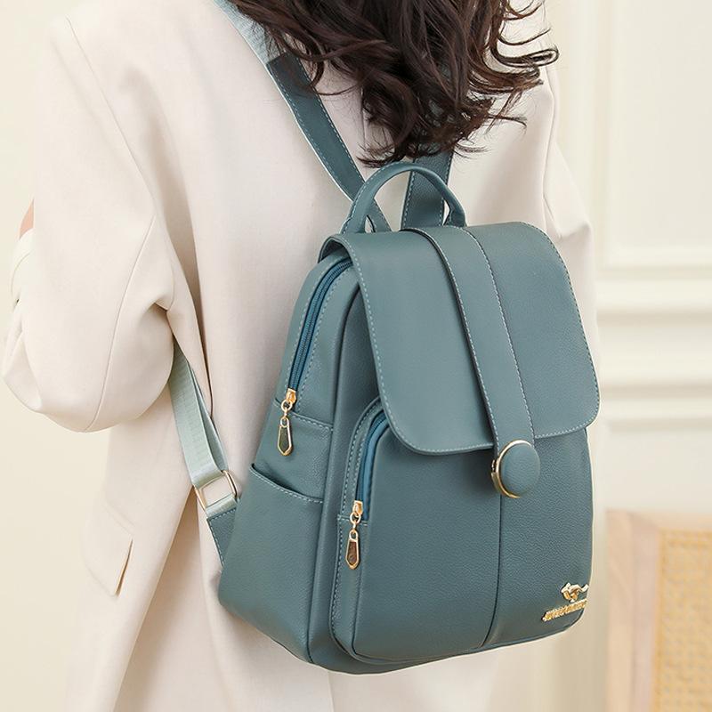 Borsa a Spalla, Nuova alla Moda da Donna, Texture Pelle Morbida, Pelle PU, Zaino alla Moda, Grande Capacità, Viaggio Tempo Libero, Borsa Antifurto