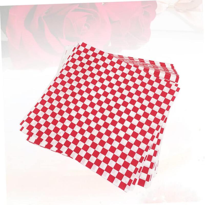 OIMG Red & White Plaid Oil-Resistant Food Paper Liners