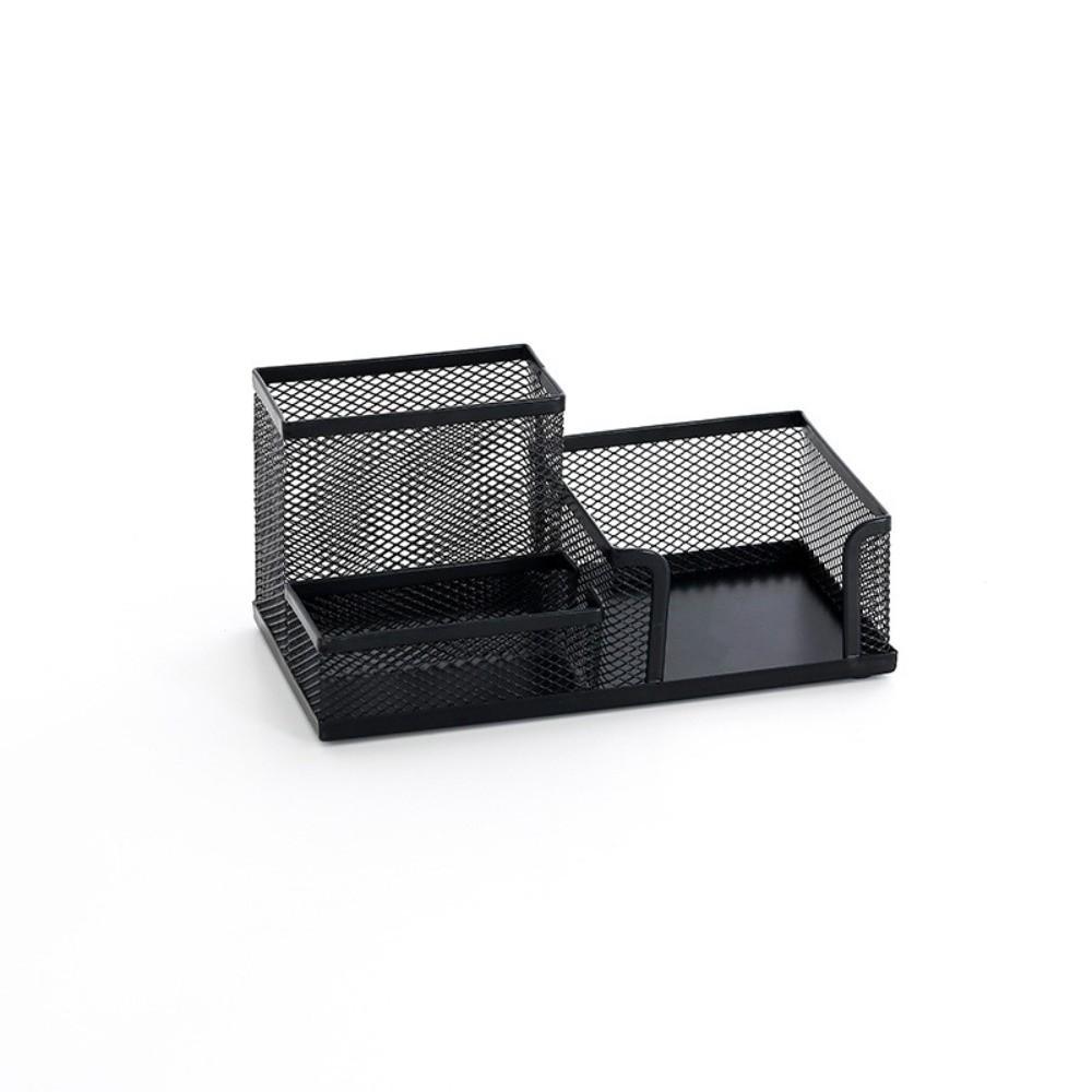 Metal Mesh Pen Holder 2/3 Grids Desk Organizer Holder Creative Metal Storage Box  Pencil