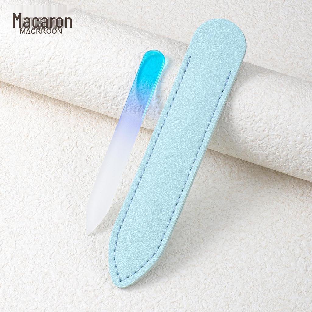 Lime à ongles et tampon double face en cristal bleu nano - Outil de manucure à grain fin