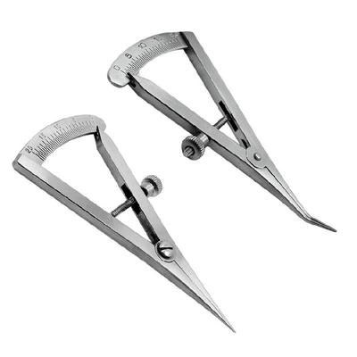 Stainless Steel Castroviejo Caliper Dental Graduated 0-20mm Straight/Angled