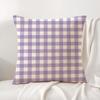 Simple purple plaid print Cushion Cover Natural Linen Organic Fabric DoubleSided Printing Sofa Home Decor Gift Pillow Cover
