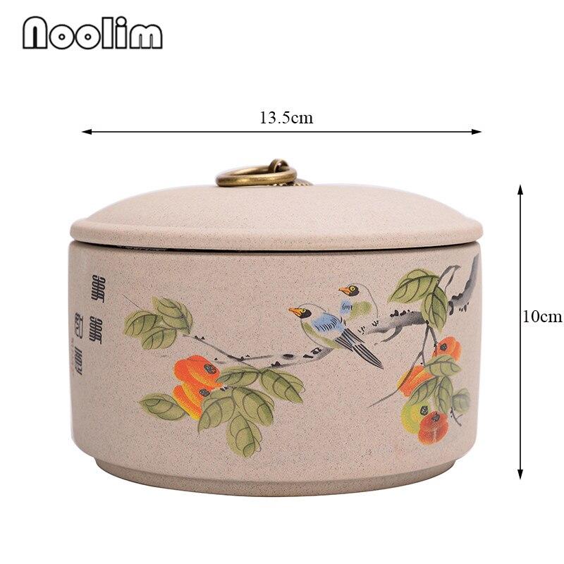 Ceramic Tea Caddy Large Kitchen Food Sealed Storage Tank Portable Travel Packaging Box Canister Spice Jar