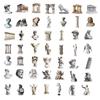 50 Art Style Statues Graffiti Stickers Guitar Notebook Suitcase DIY Waterproof Stickers