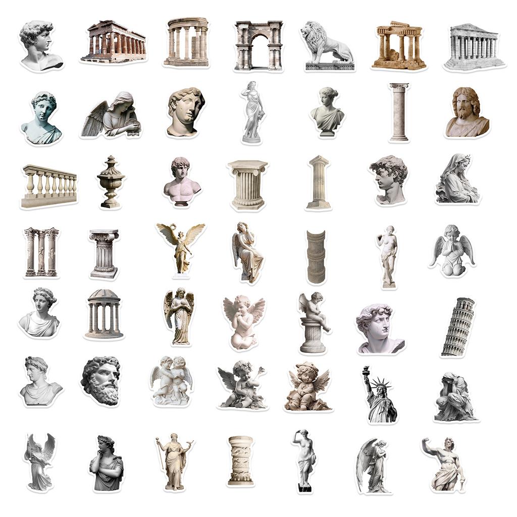 50 Art Style Statues Graffiti Stickers Guitar Notebook Suitcase DIY Waterproof Stickers