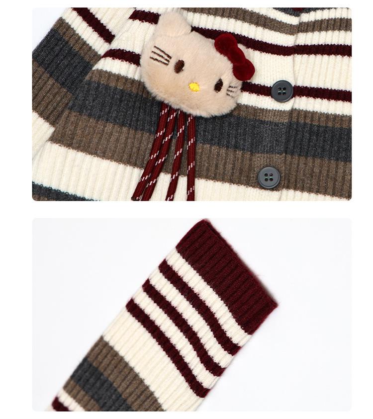 Girls' Korean Striped Cardigan & Baby Jeans Autumn Set 2025