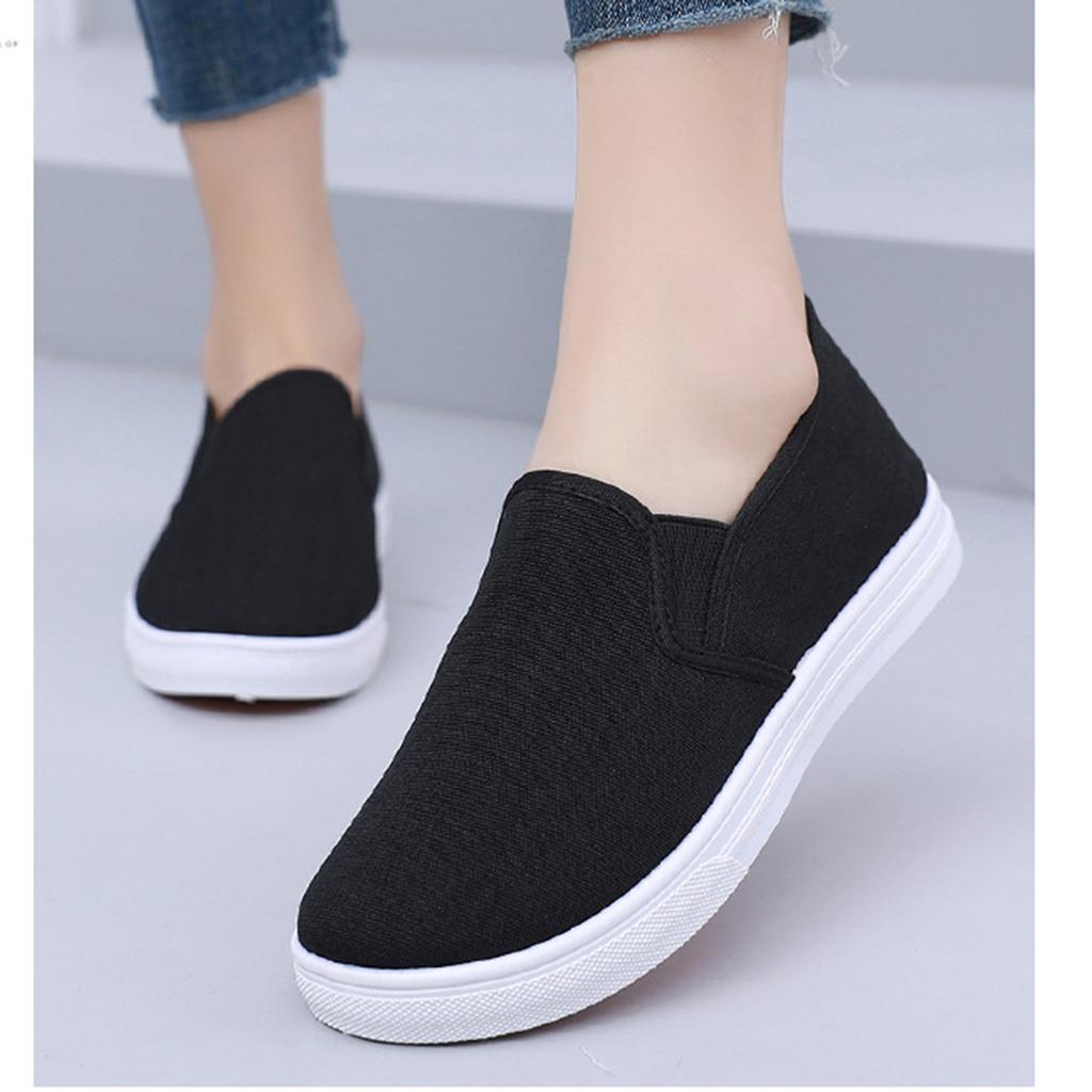 Unisex Canvas Slip On Shoes Anti Static Work Shoes Lightweight Nursing Shoes Breathable Comfortable Footwear for Daily Use
