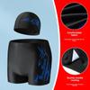 Men's Polyester Quick-Dry Flame Swim Trunks & Cap Set - Comfortable Plus Size Flat Leg Design for Hot Springs