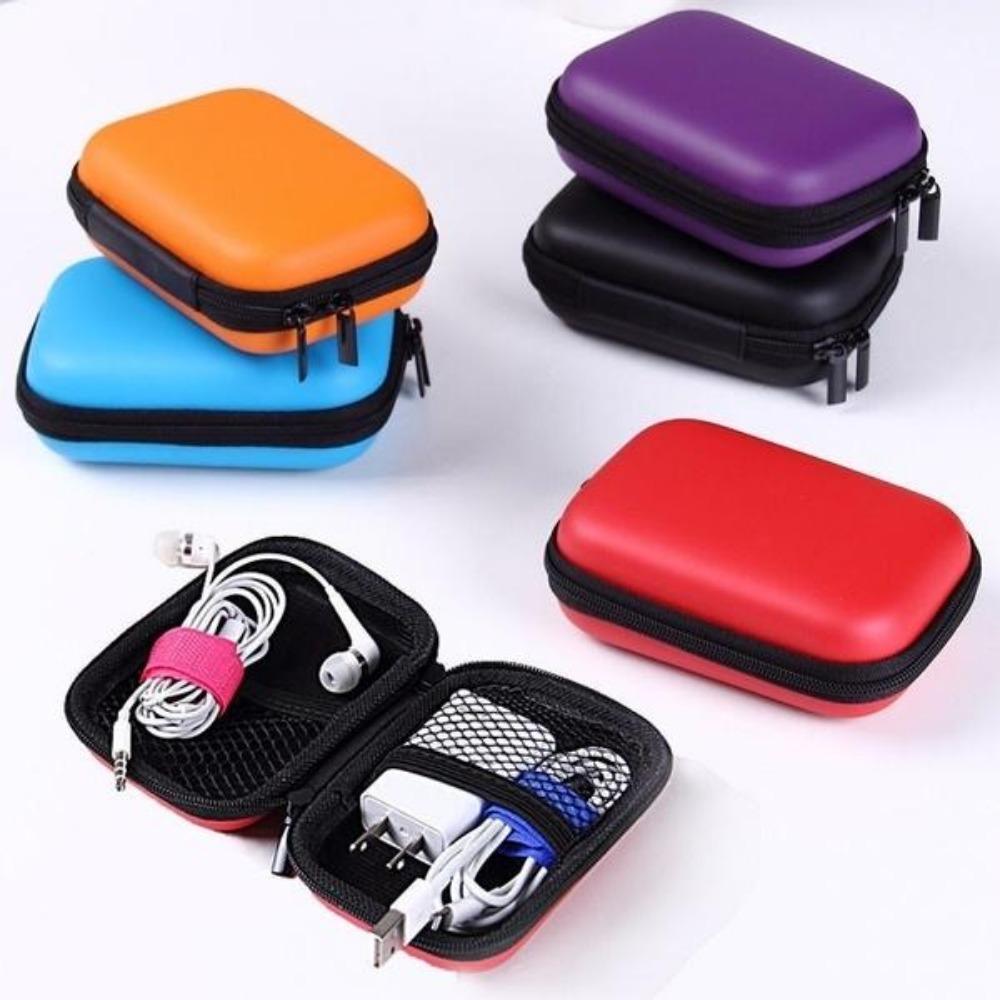 1PC Earphone Pocket Headphone Earbud Carry Storage Bag Charger Hard Holder Case