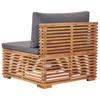 Garden Center Sofa with Grey Cushion Solid Teak Wood