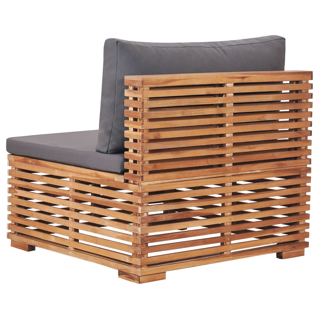 Garden Center Sofa with Grey Cushion Solid Teak Wood