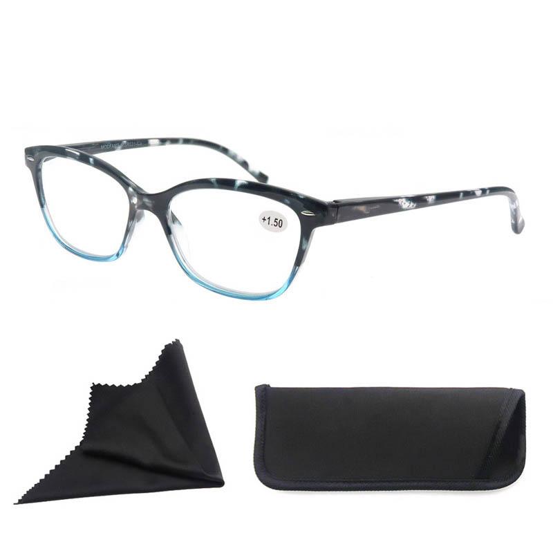 

MODFANS Reading Glasses For Women Small Face Readers Classic Frame Stylish Eyeglasses with Spring Hinge Presbyopic Glasses +50 синий