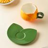 Tulip Shaped Hand-Painted Ceramic Coffee Cup and Saucer - Retro, Girly, Exquisite