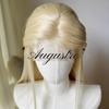 Light Gold 13 * 4 Hand Hook Front Lace Wig Headset, High Temperature Spinning, Long Straight Hair Simulation Hair Wig