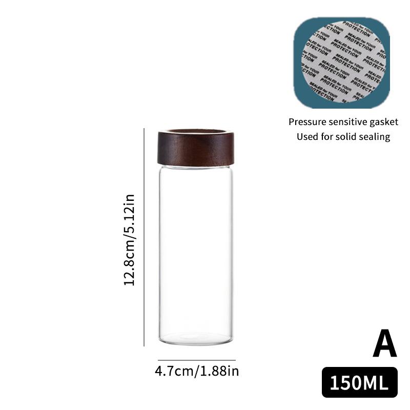 Mini Wood Lid Coffee Beans Storage Container Tube Kitchen Sealed Can Tea Spice Jars Single Dose Espresso Accessory Coffeware