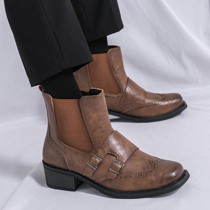 Winter  Men'S High Top Workwear Shoes High-Quality Thick Soled Retro Men'S Business Ankle Boots Classic Casual Shoes