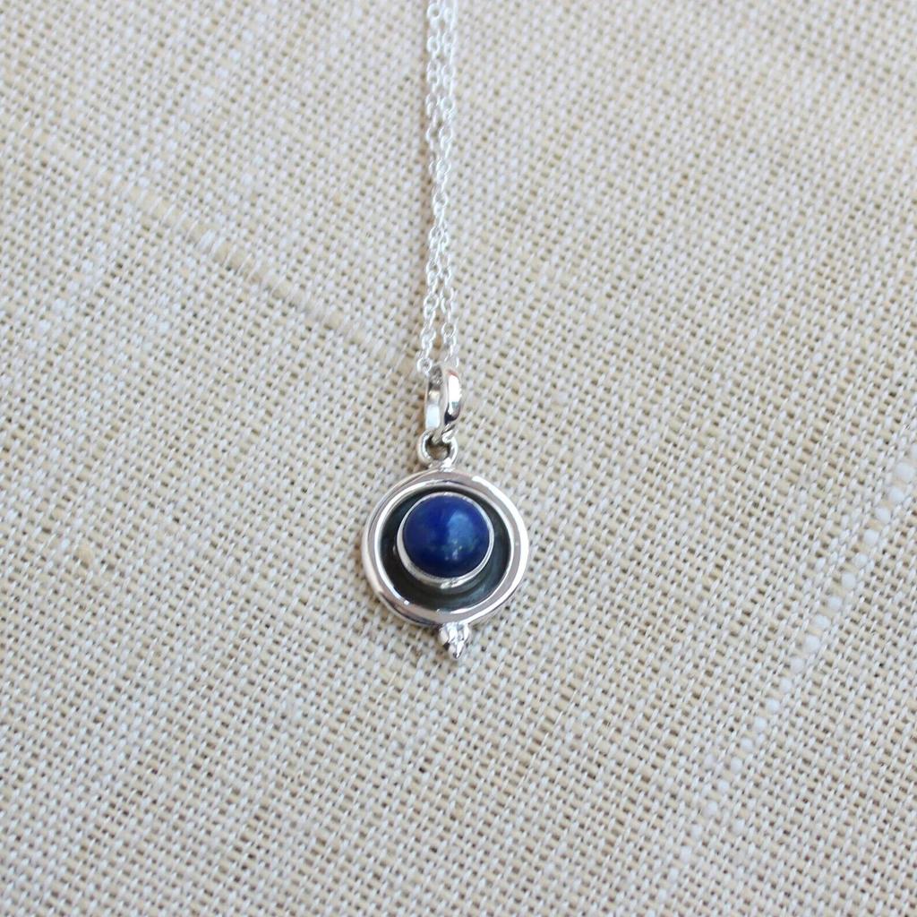 Lapis Lazuli Sterling Silver Handmade Pendant, Natural Lapis lazuli gift for her