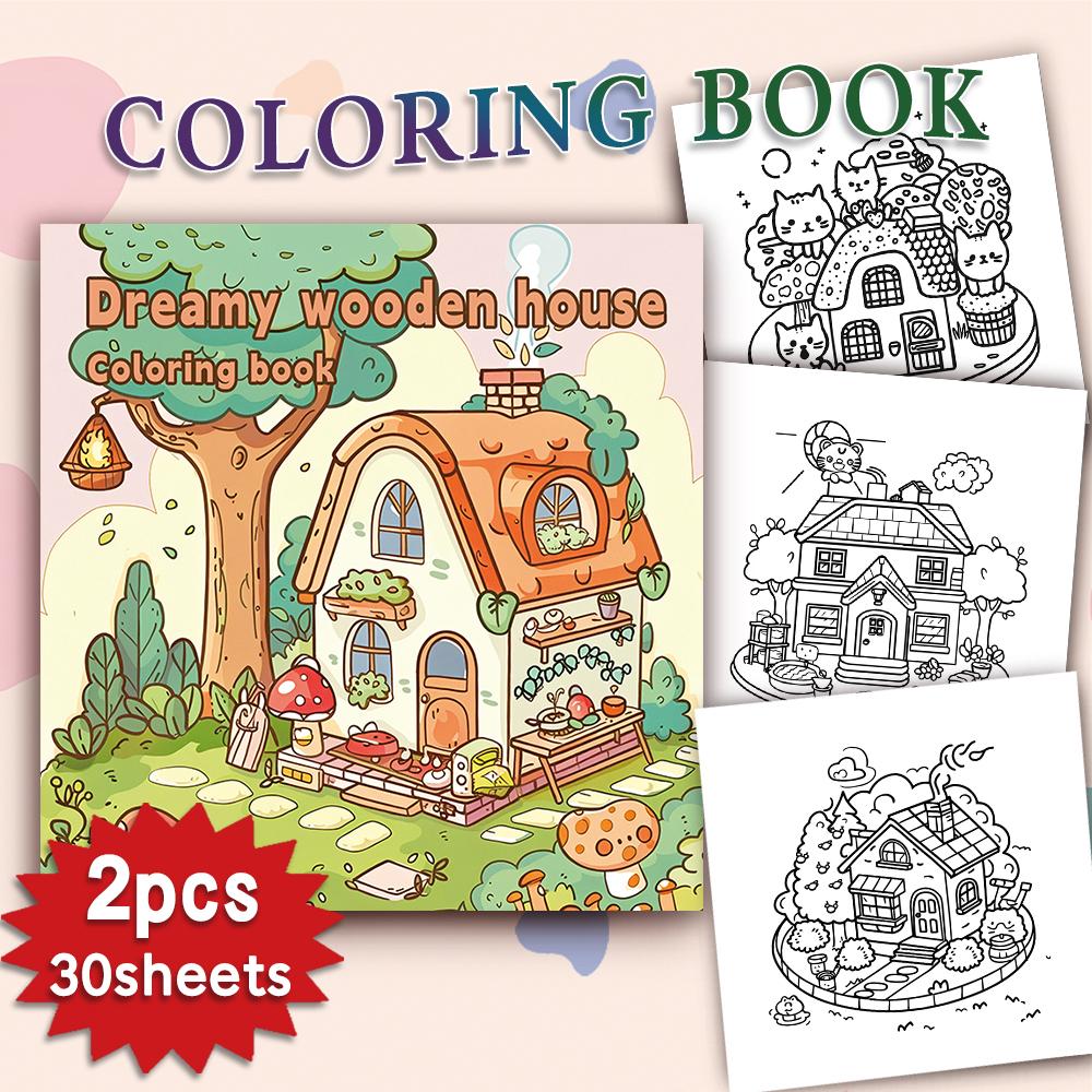 Carte de colorat pentru adolescenți, 30 de modele diferite, 8,3x 8,3 inci hârtie groasă de 100gsm, potrivită pentru eliberare emoțională, cadouri de sărbători