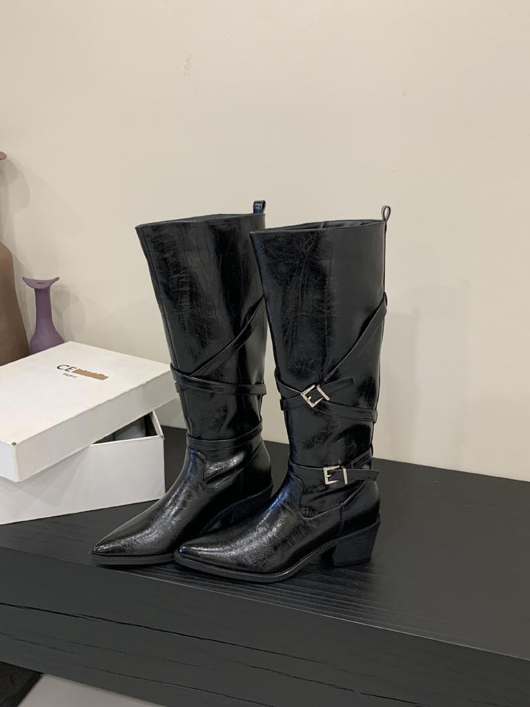 Khaki Tall Boots Autumn Button Boots Women's 2025 New Thin and Tall Small Spice Girls Short Boots