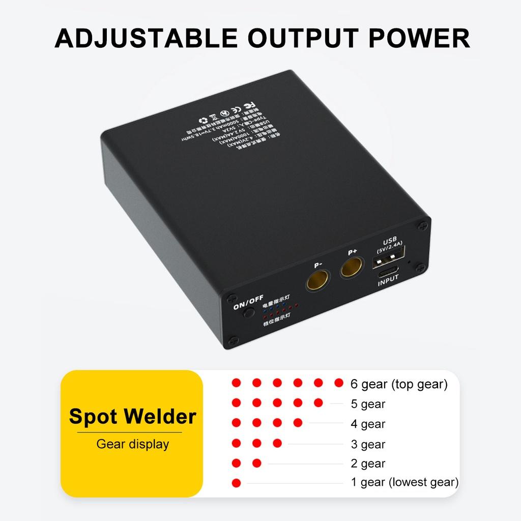 5V 6 Gears Adjustable Mini Spot Welder DIY Spot Welding Machine w/Quick Release Pen 18650 Battery Black